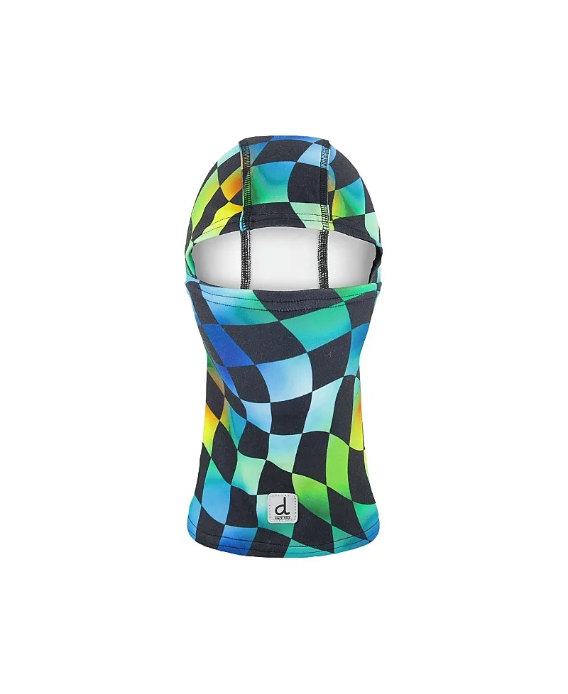Checkered Brushed Jersey Reflective Stretch Balaclava by Deux Par Deux