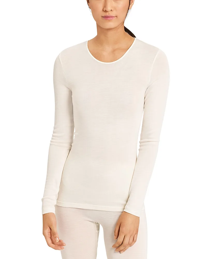 Wool & Silk Round Neck Long Sleeve Top by Hanro