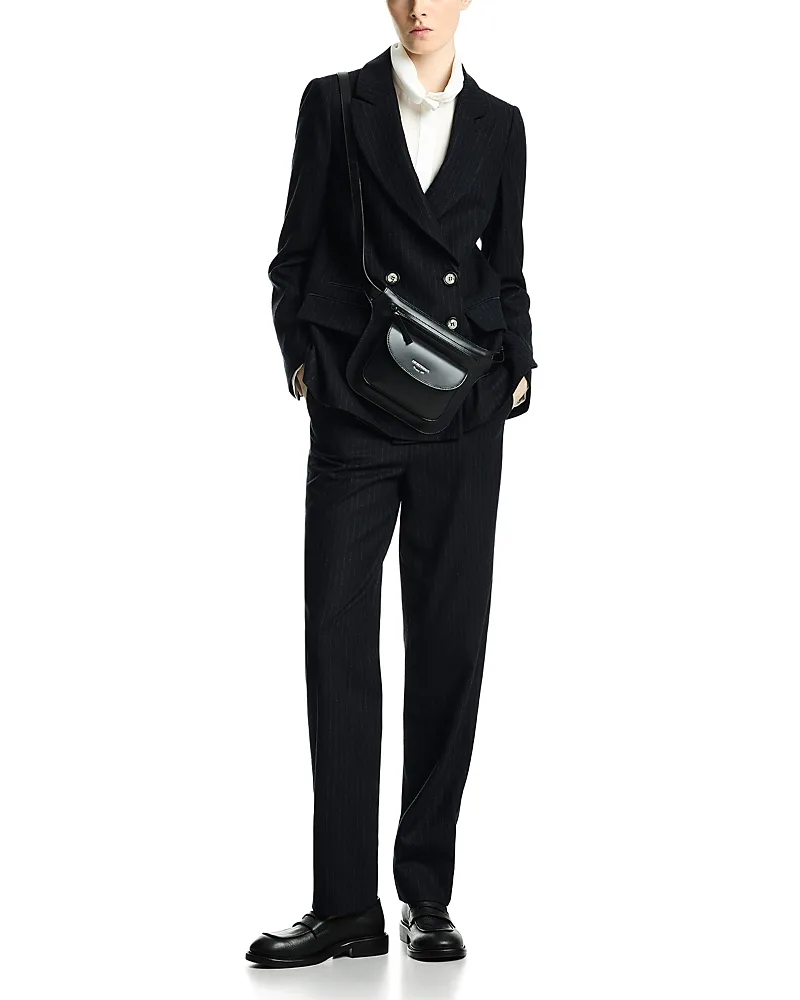 Emporio Armani Slim Fit Pinstripe Wool Blend Trousers by Armani