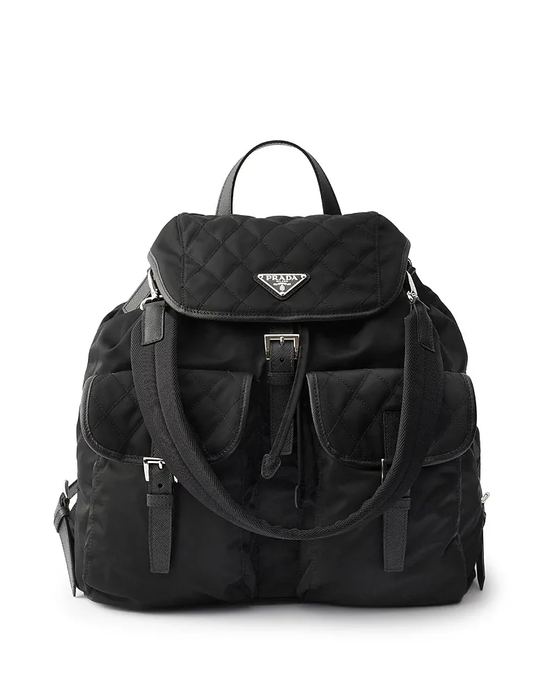 Re-Nylon and Leather Backpack