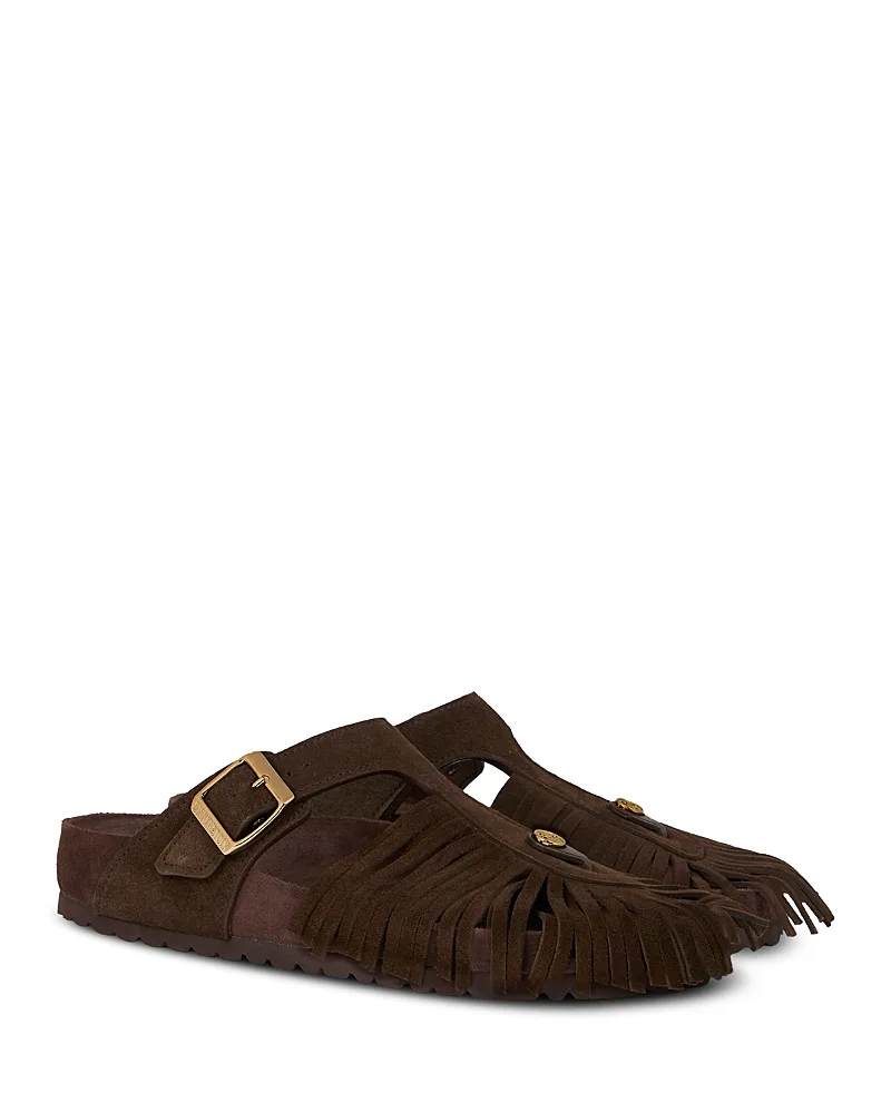 Birkenstock x Etro Gizeh Long Fringe Suede Flats by Birkenstock