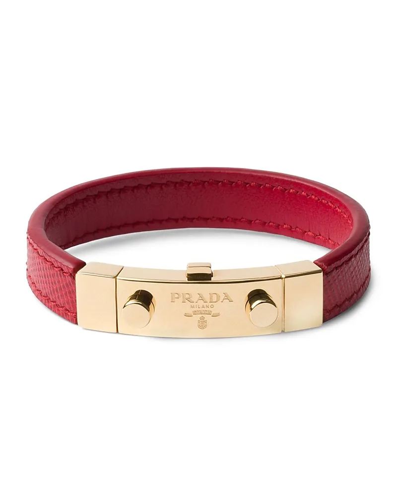 Saffiano Leather Bracelet by Prada