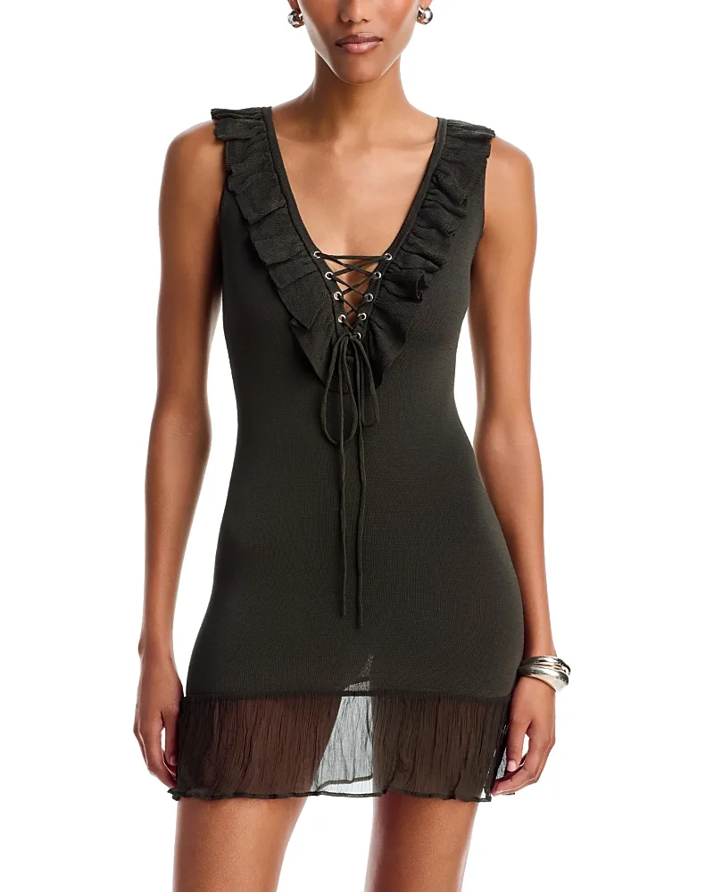Mela Lace Front Mini Dress by Aya Muse