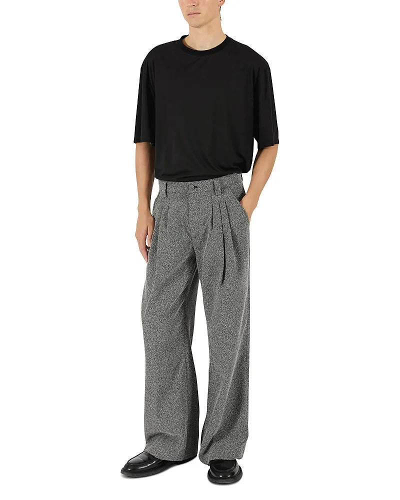 De Blanc Triple Pleated Static Trousers by Krost