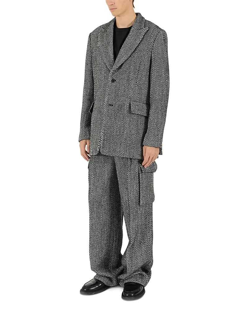 Eco Herringbone Longline Blazer by Krost