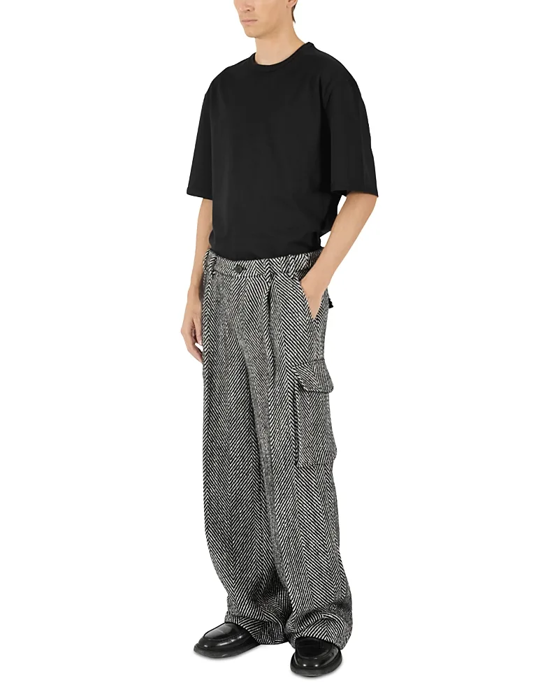 Eco Herringbone Regular Fit Cargo Pants by Krost