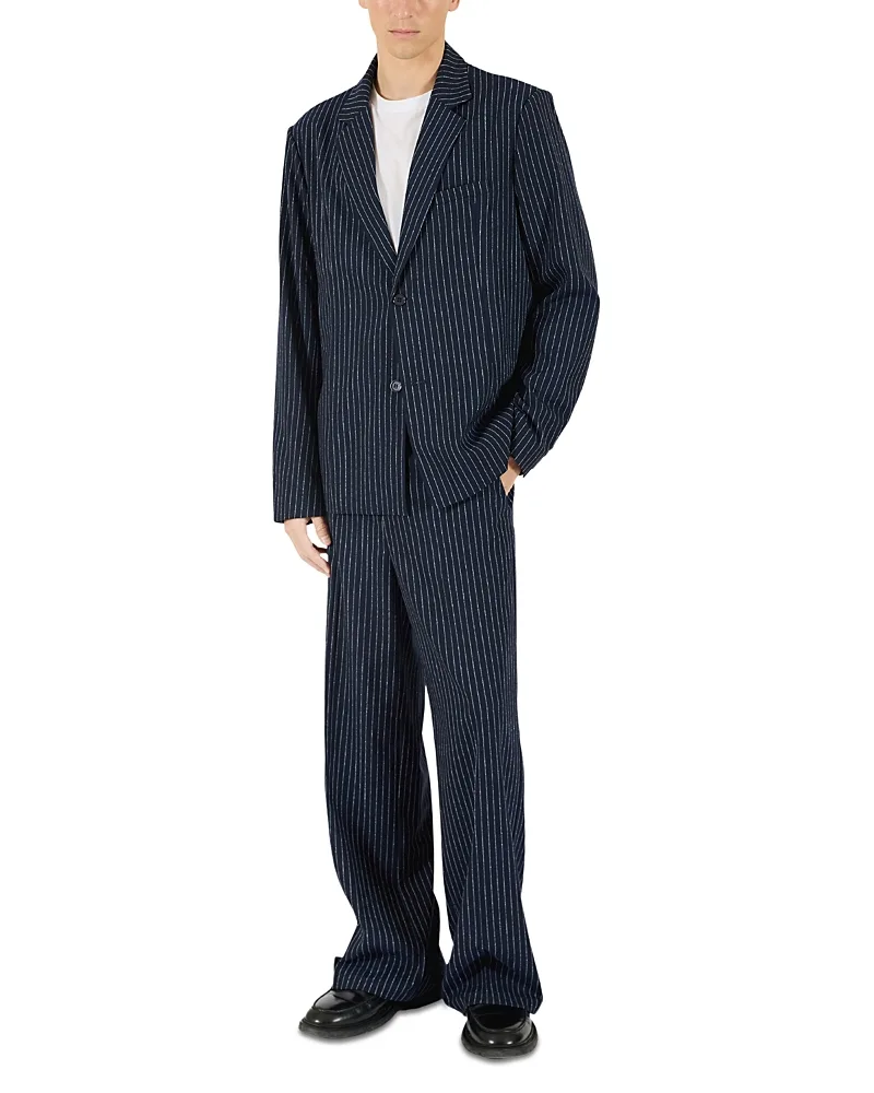 Regular Fit Two Button Pinstripe Blazer