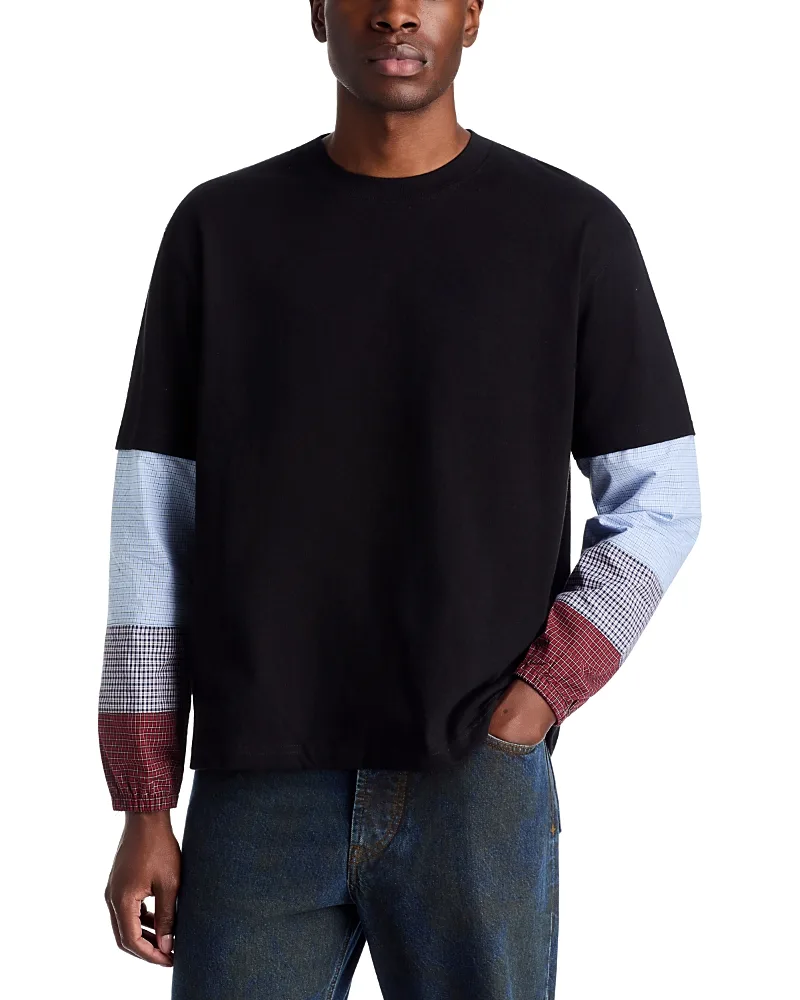 Tartan Oversized Long Sleeve Tee by Pleasures