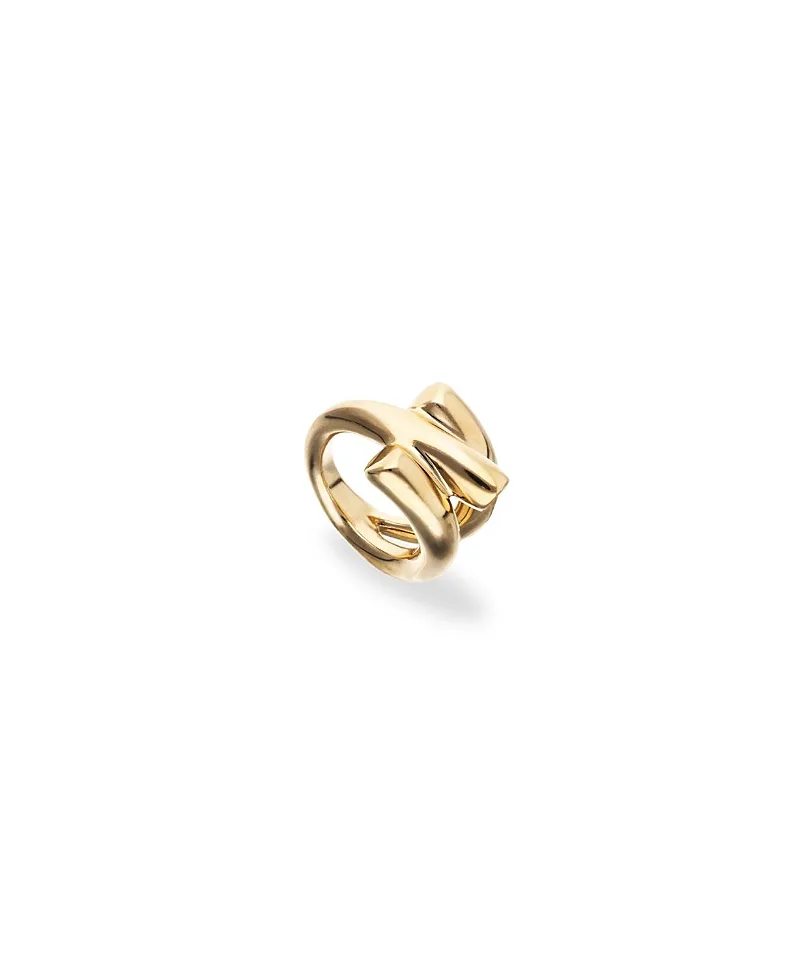 Gold-Plated Ring in Triple Tube Shape