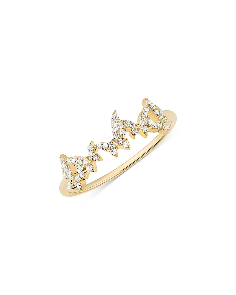 14K Yellow Gold Diamond Butterfly Ring, 0.13 Tcw by Lana