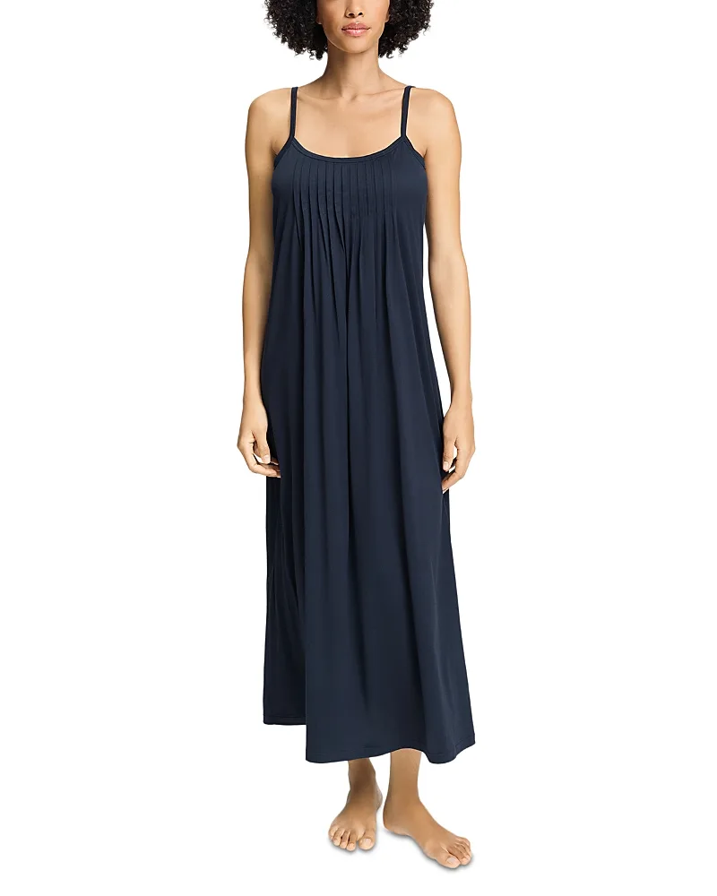 Juliet Pleated Long Spaghetti Gown by Hanro