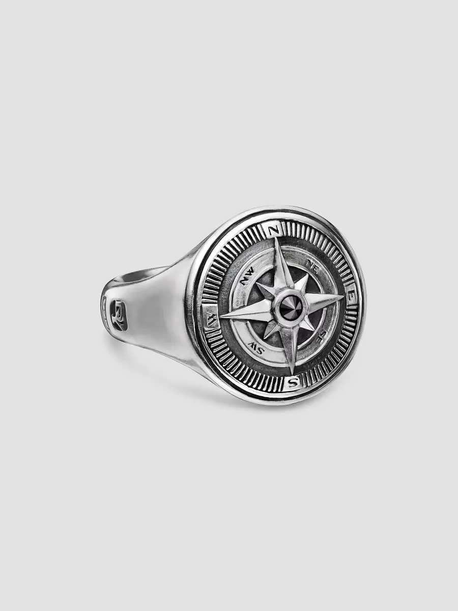 Maritime Compass Signet Ring in Sterling Silver by David Yurman