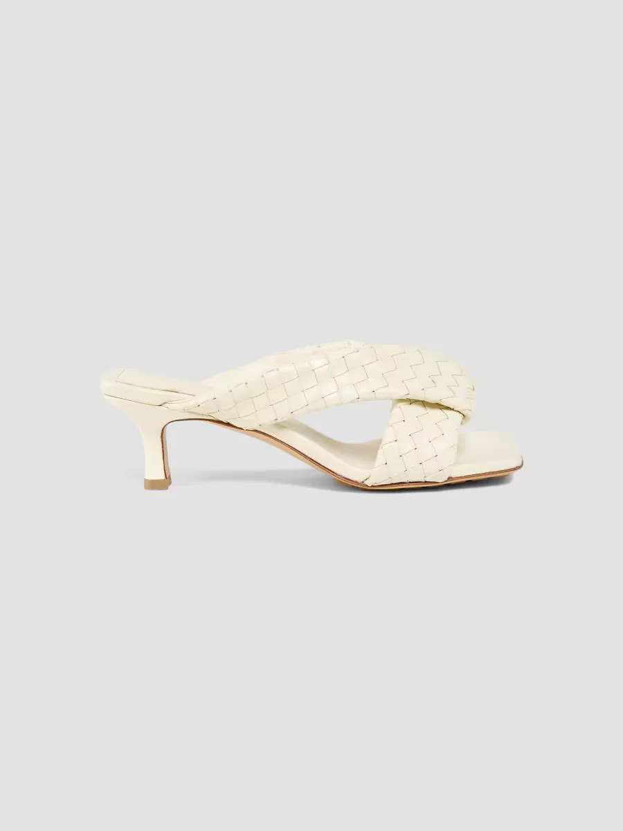 Riva 50MM Leather Kitten-Heel Sandals