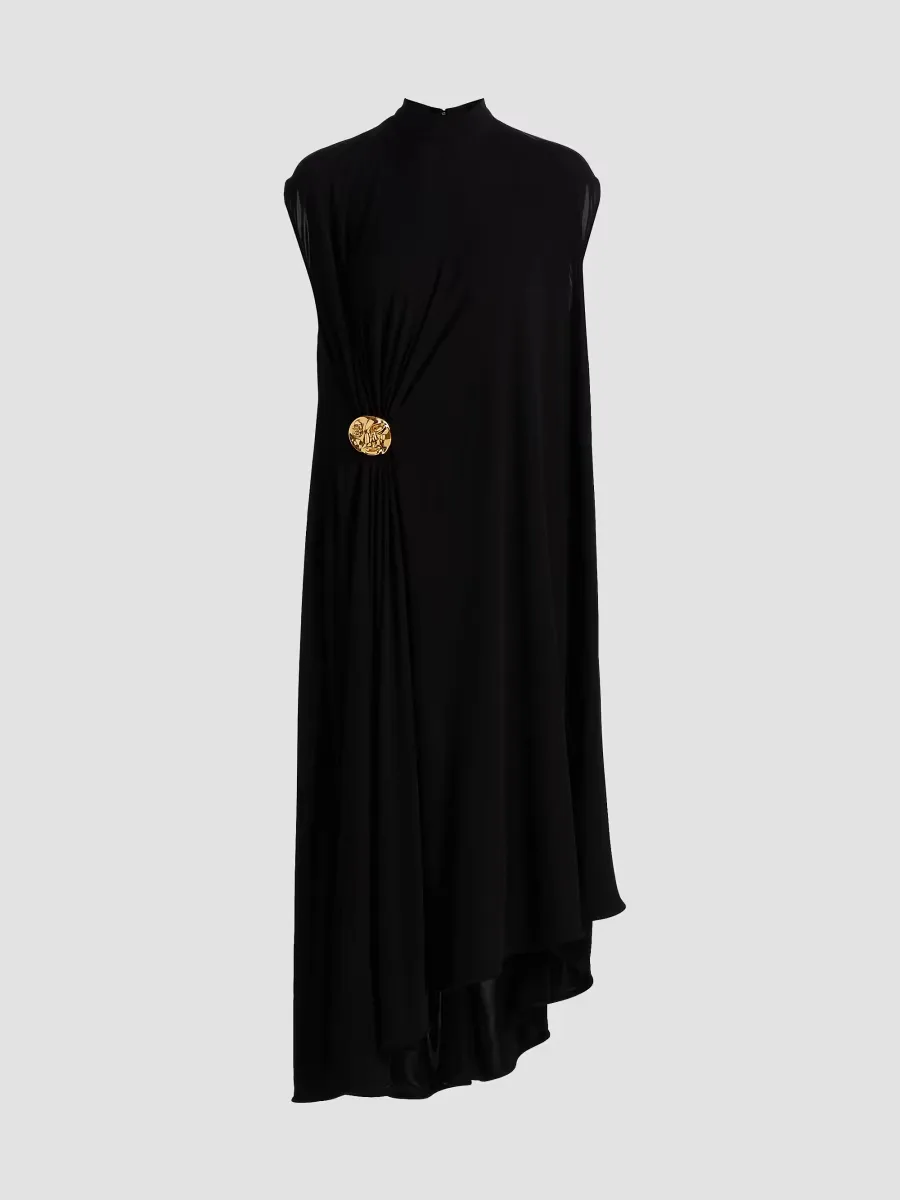 Abstract Face Crepe Midi-Dress by Bottega Veneta
