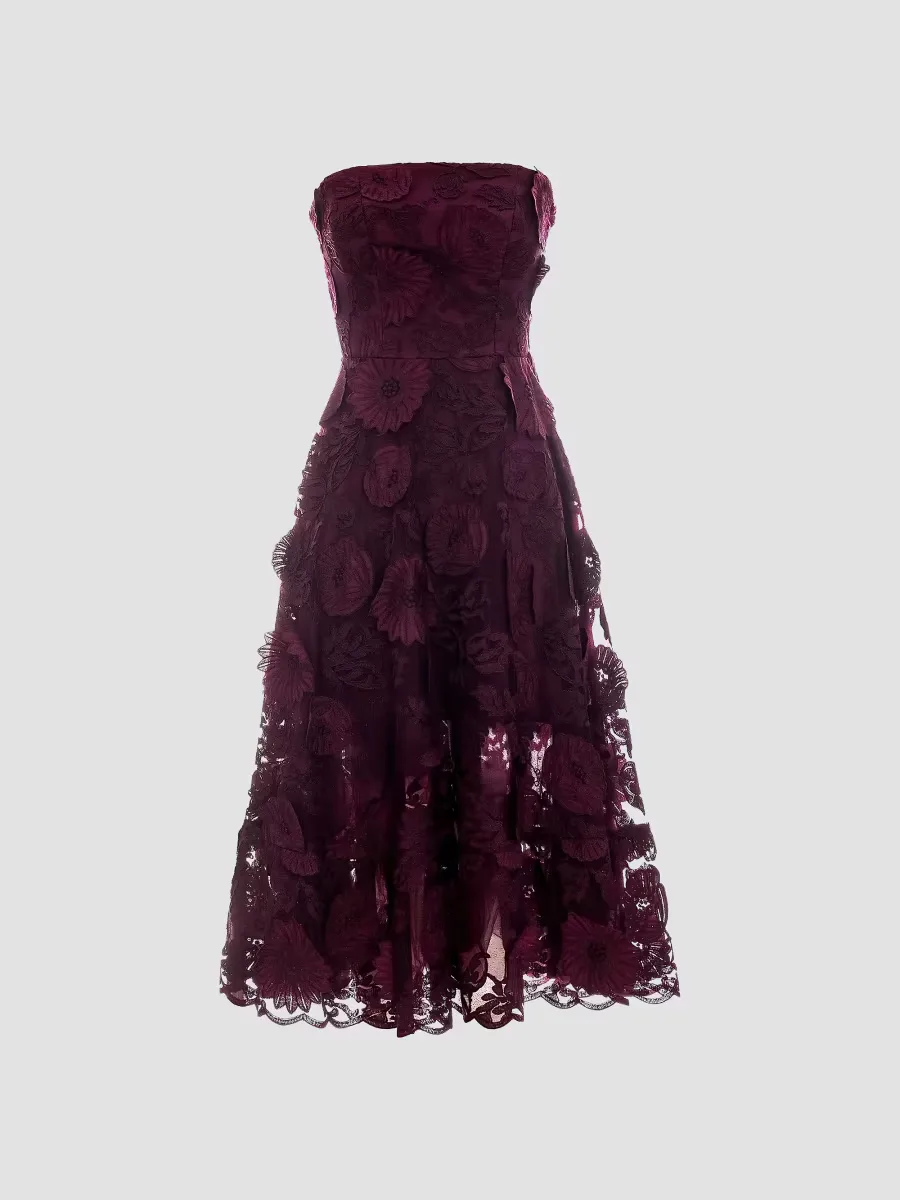 Kailyn Strapless Lace Cocktail Dress