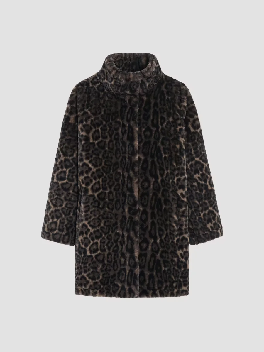 Blair Leopard Faux Fur Coat