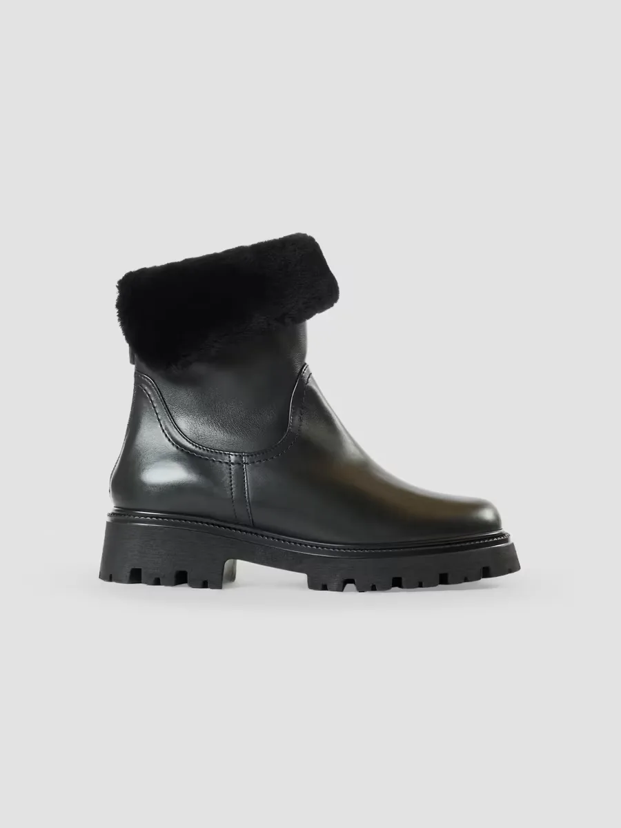 Mimi 40MM Shearling-Trimmed Leather Boots by Aquatalia