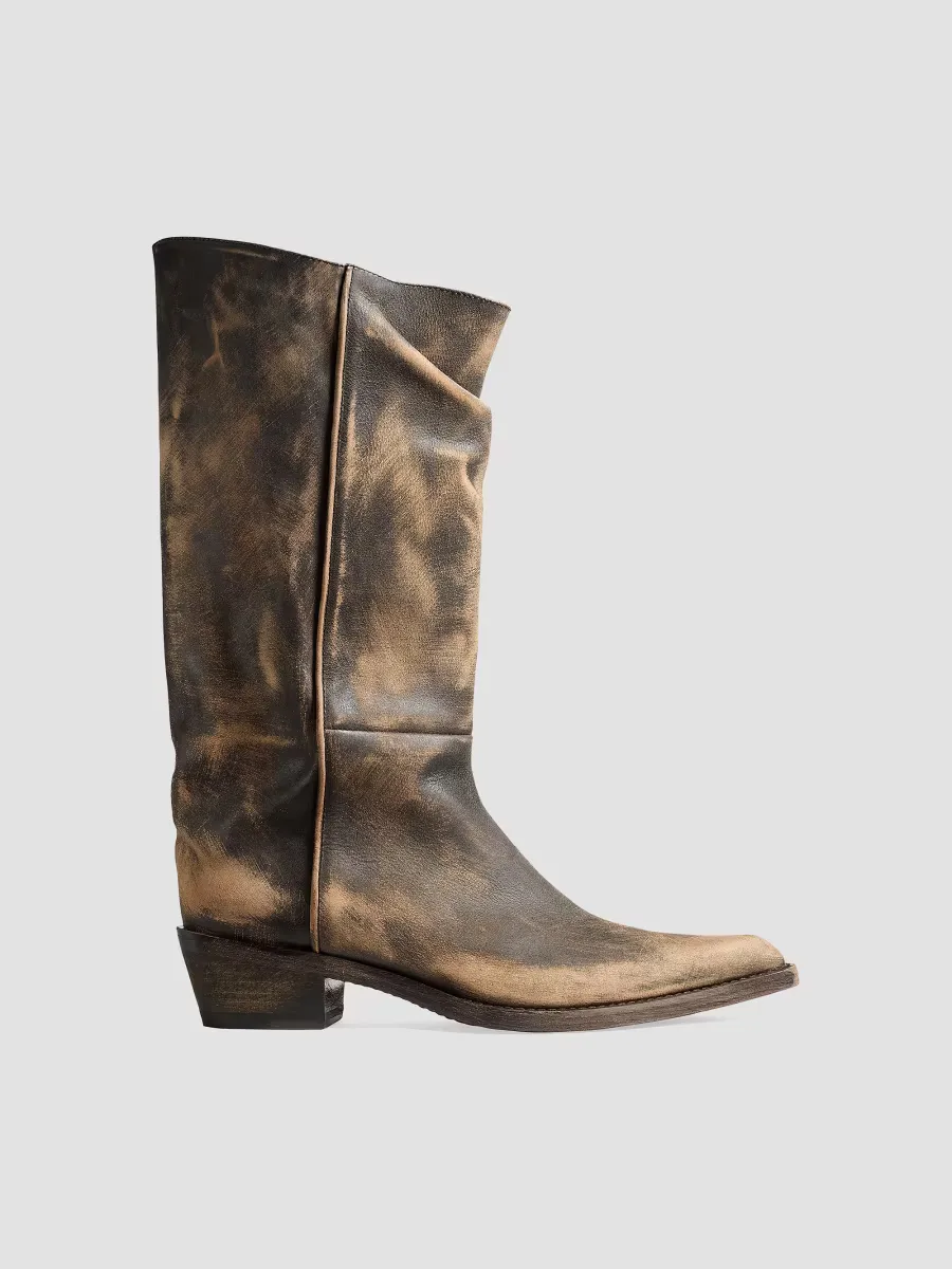 Clive Brushed Leather Boots by Khaite