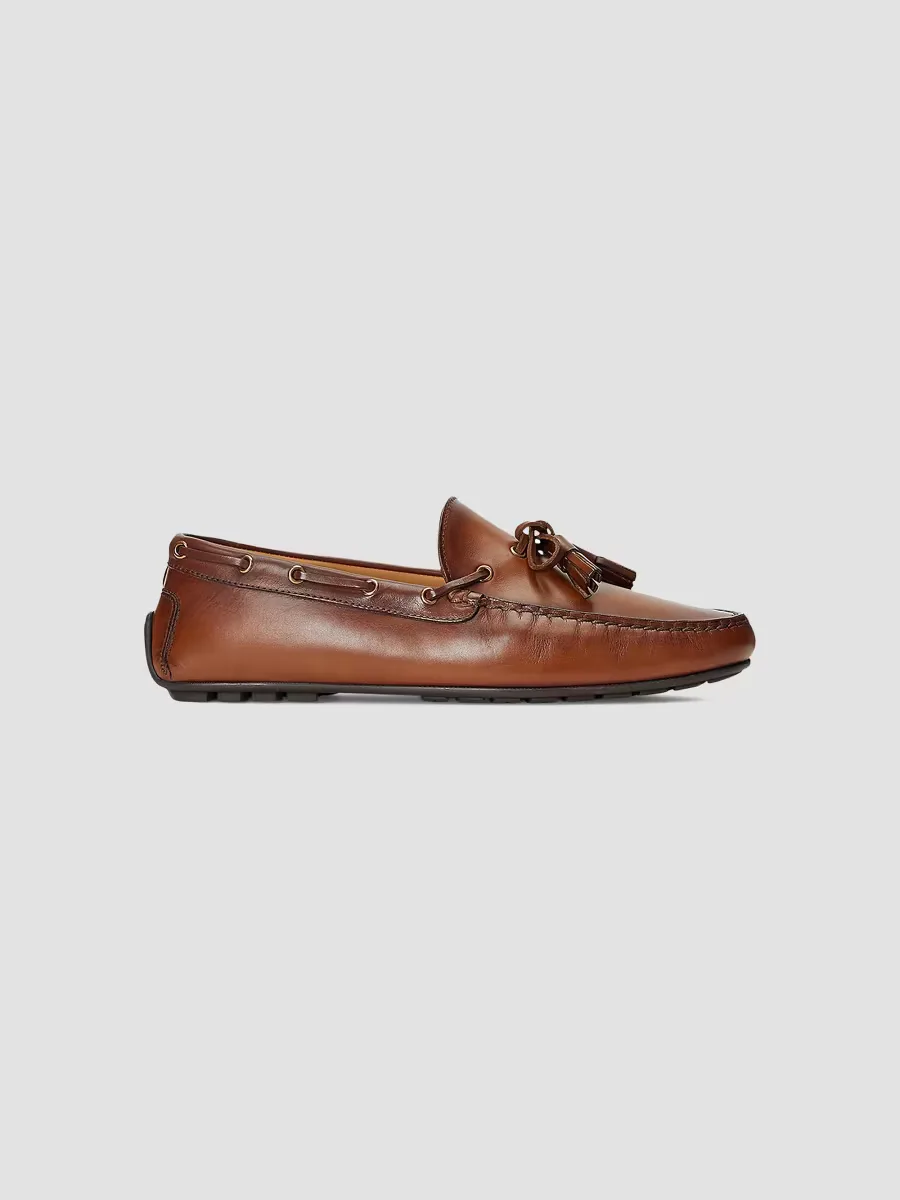 Purple Label Harold Hand-Burnished Leather Driving Loafers