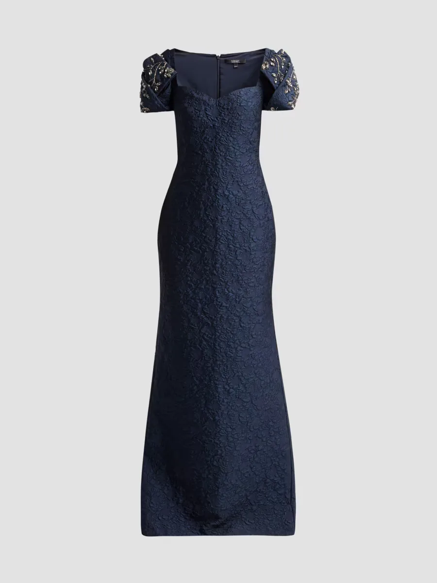 Jacquard Sweetheart A-Line Gown by Badgley Mischka