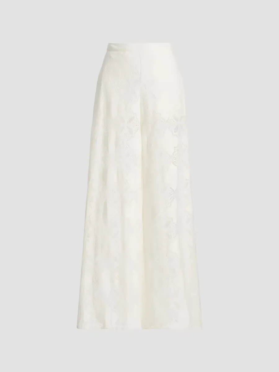 Ravi Jacquard Lace Wide-Leg Pants by Misa