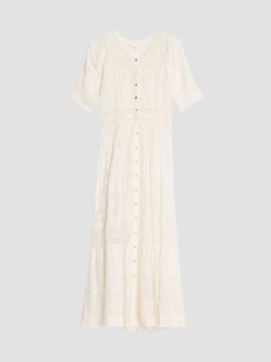 Minka Lace-Trim Cotton Midi-Dress by LoveShackFancy