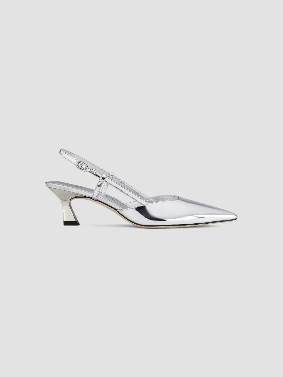 Vinnie 50MM Metallic Patent Leather Pumps by Stuart Weitzman