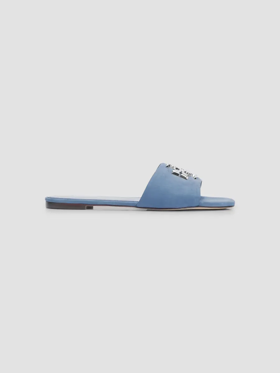 Eleanor Logo Suede Slide Sandals by Tory Burch
