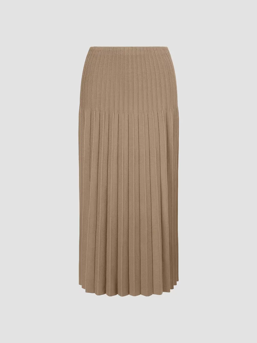 Lena Pleated Midi-Skirt by STAUD
