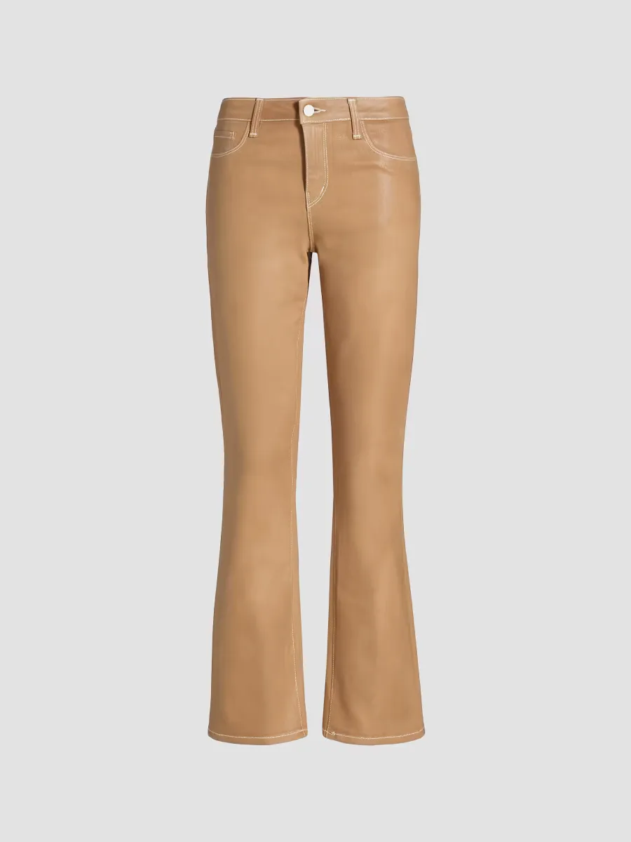 Tati Coated High-Rise Boot-Cut Crop Jeans