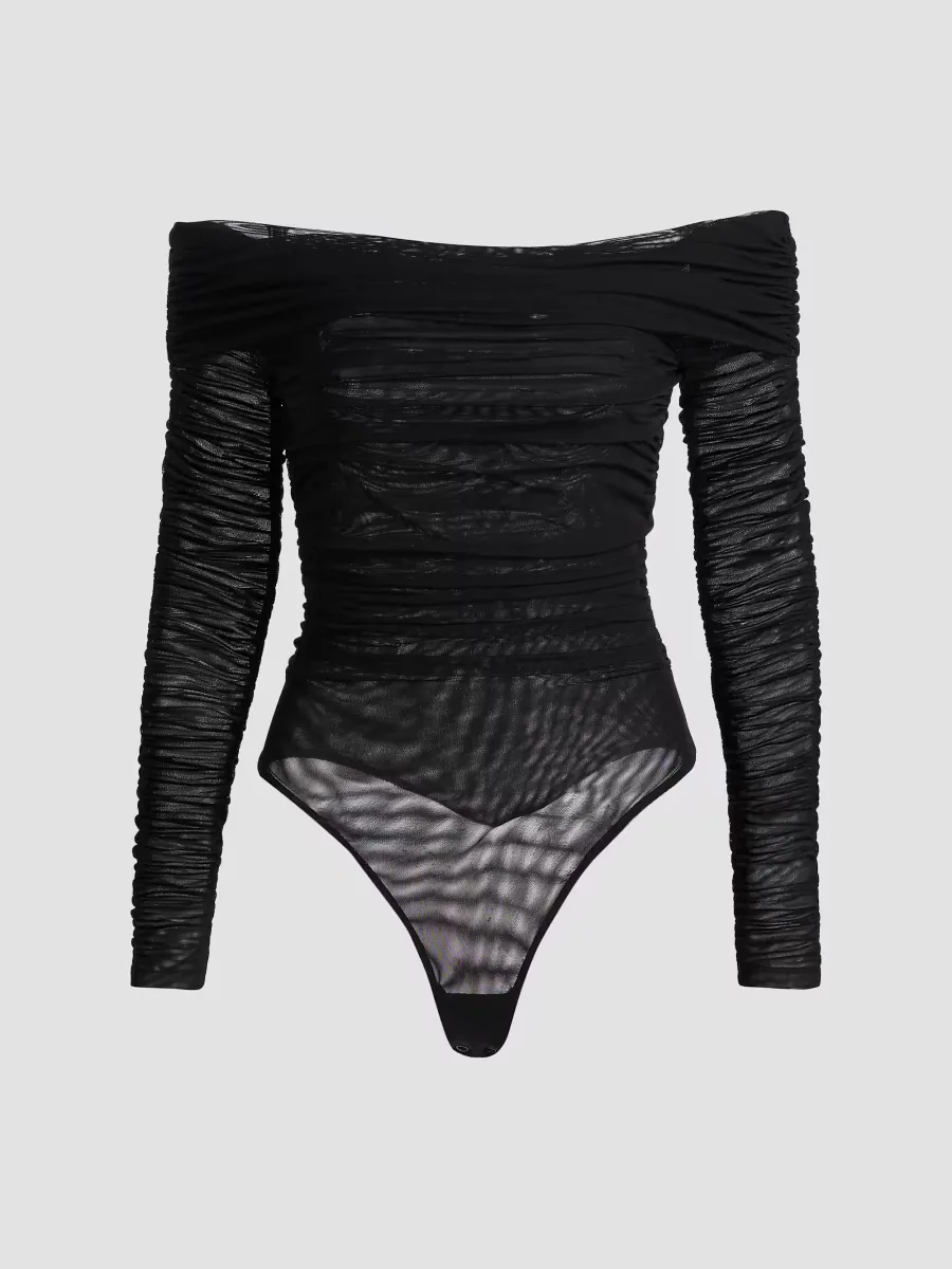 Poppie Gathered Off-The-Shoulder Bodysuit