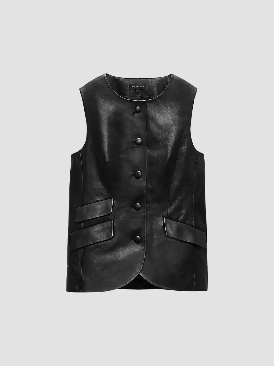 Slade Crew Leather Vest by rag & bone