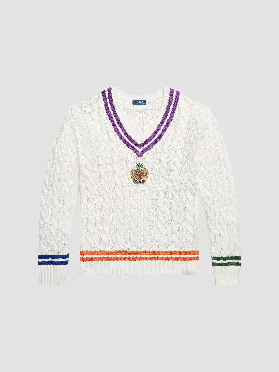 Cable-Knit V-Neck Sweater by Polo Ralph Lauren