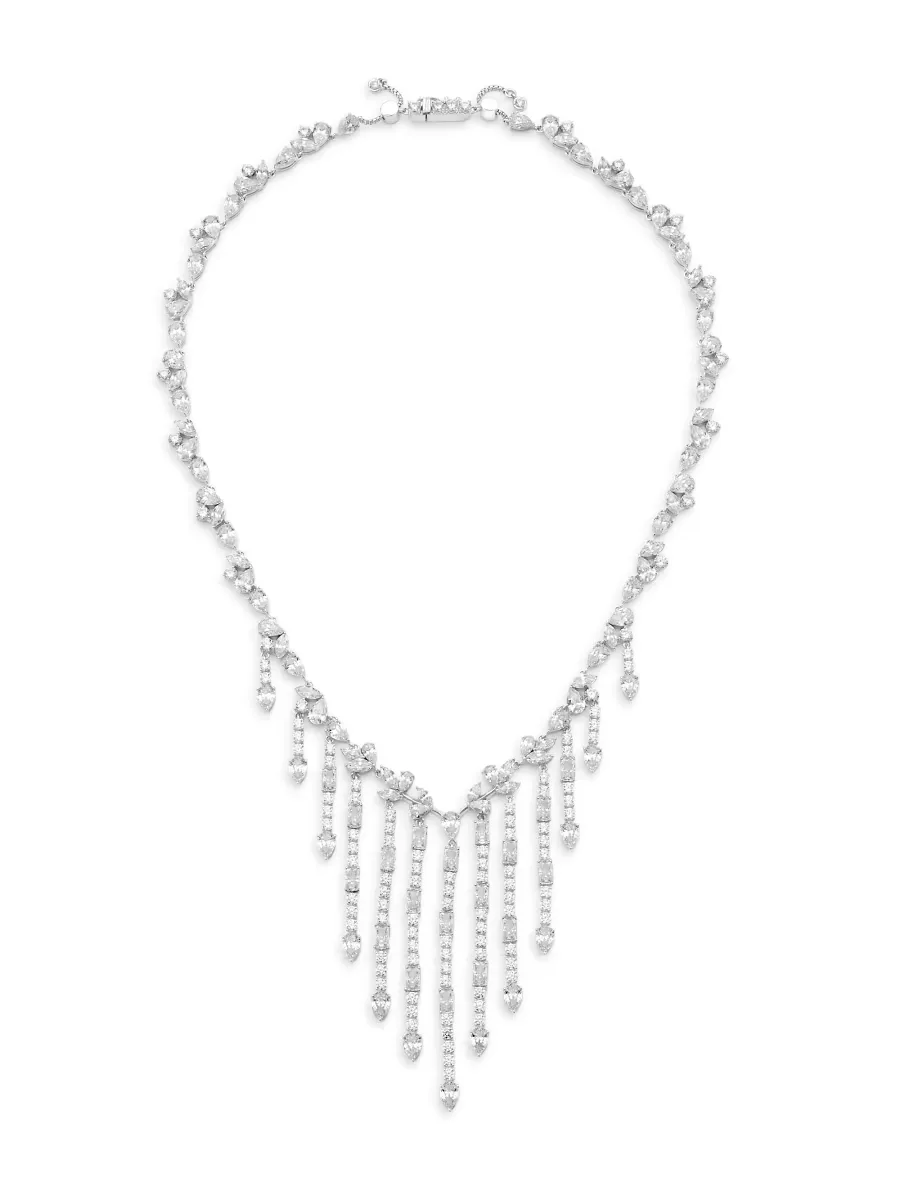 Versailles Sterling Silver & Cubic Zirconia Fringe Necklace