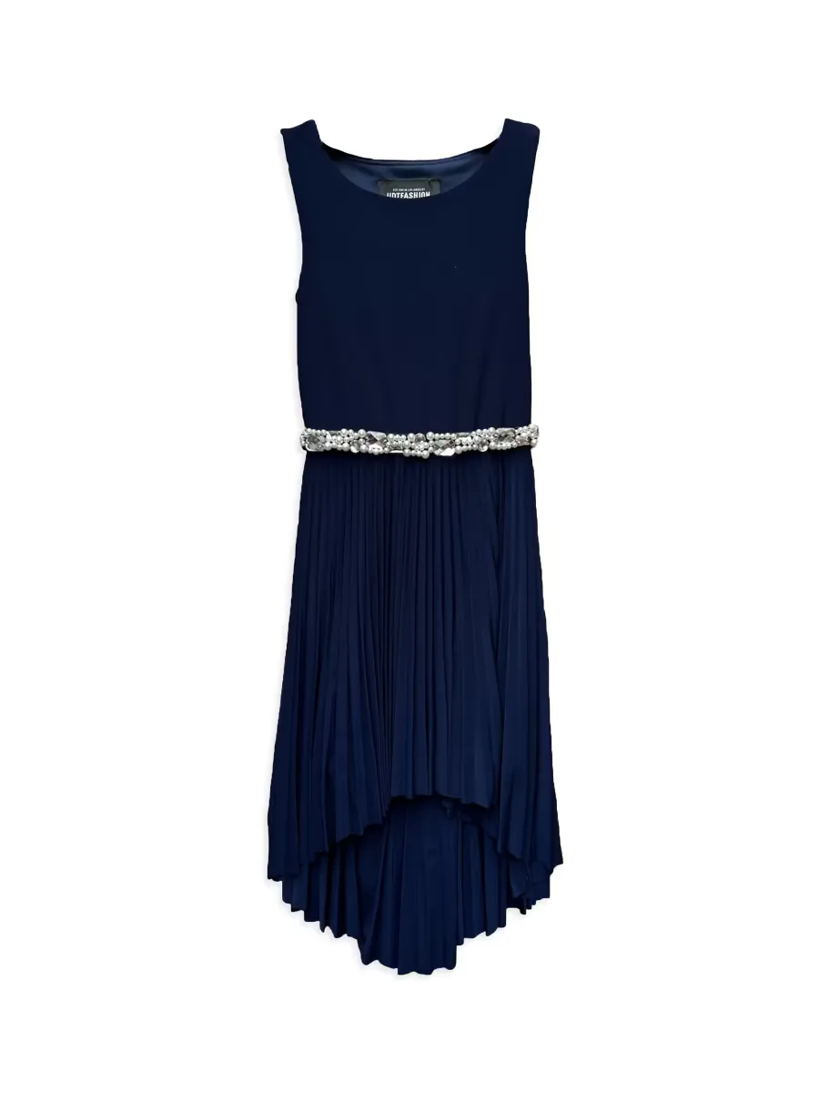 Pleated High-Low Dress by Un Deux Trois
