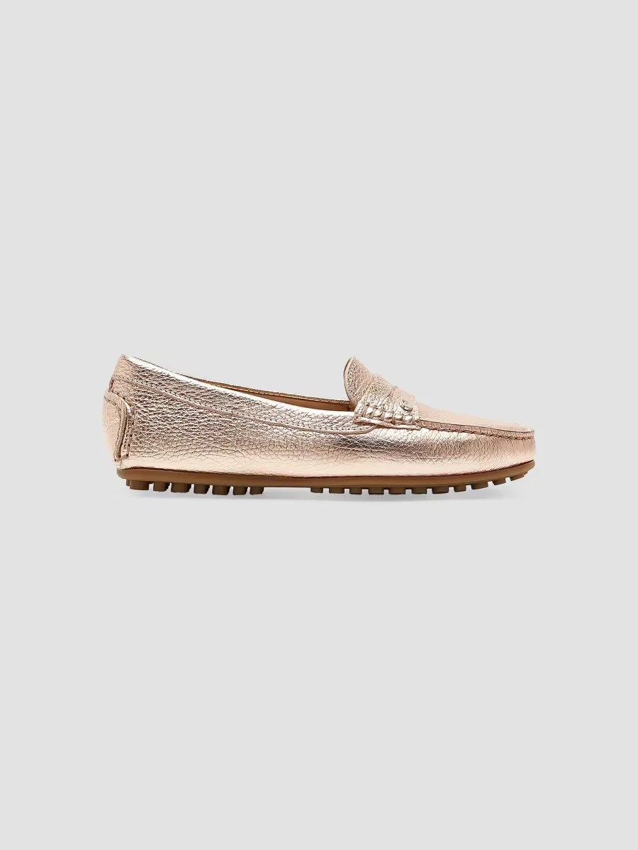 Pilar Metallic Leather Loafers
