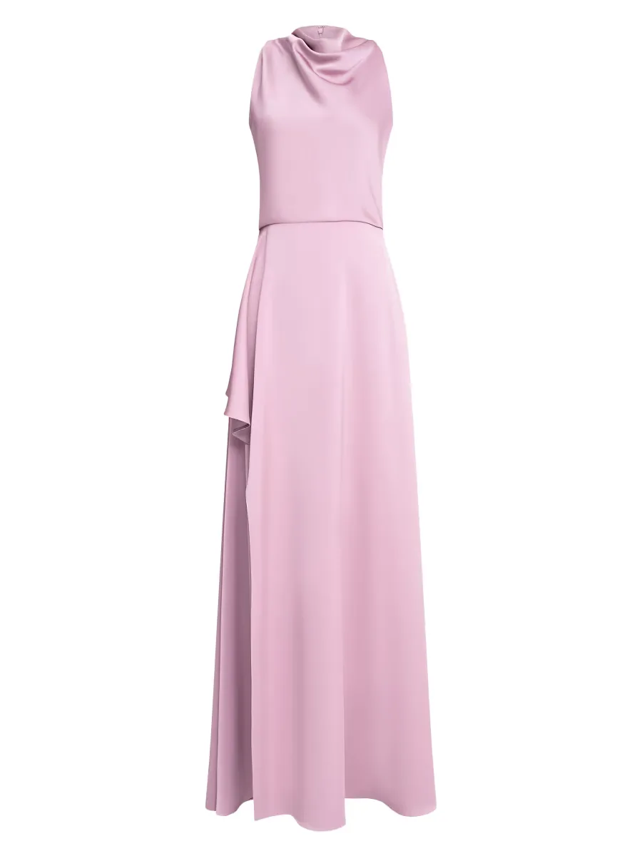 Amara Cowlneck Drape Gown by Theia