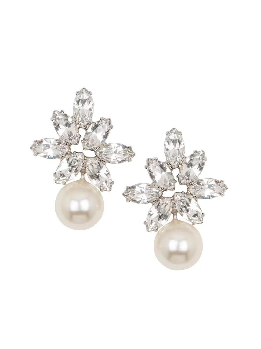 Liza 18K Gold-Plated, Glass Crystal & Faux Pearl Earrings