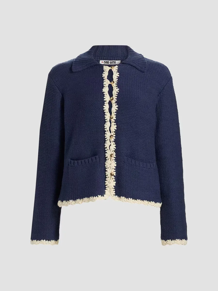 Reyla Crochet-Trimmed Cardigan by Ciao Lucia