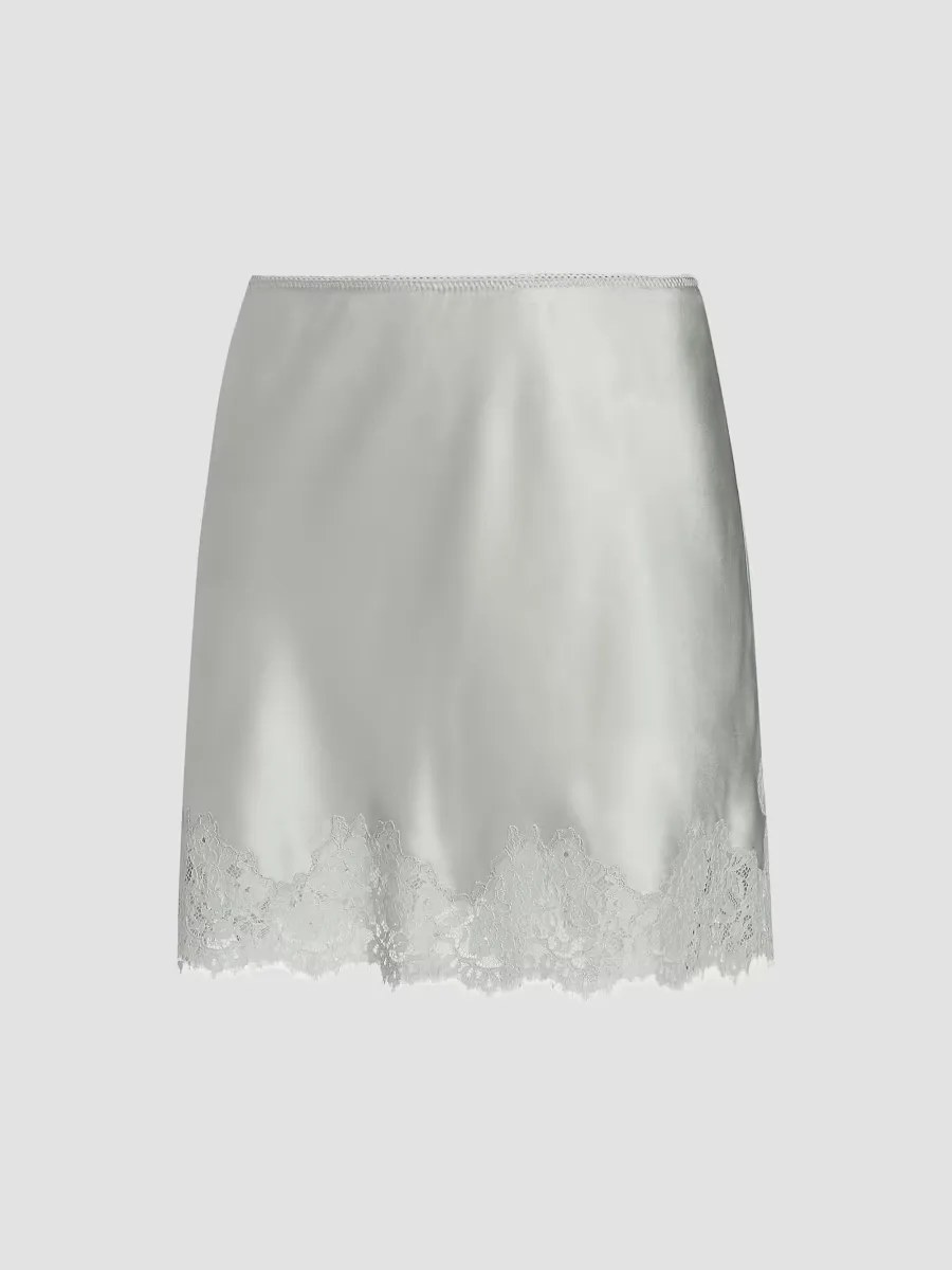 Giulietta Lace-Trim Silk Miniskirt by DEN