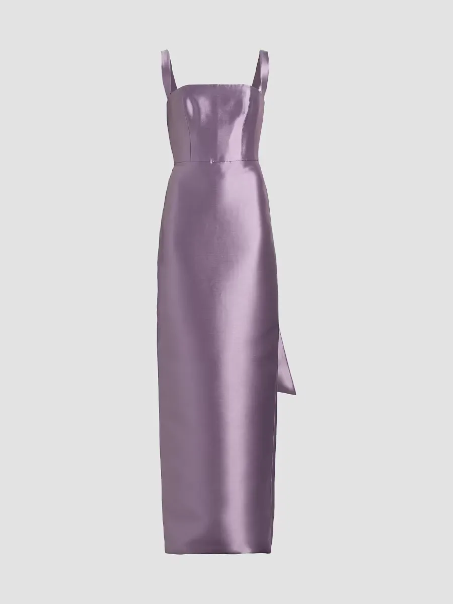 Satin Square-Neck Column Gown by Amsale