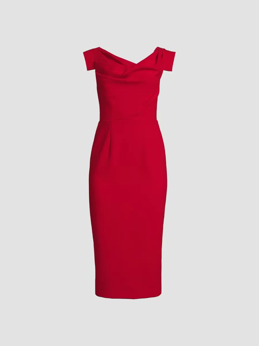 Jacqueline Stretch Crepe Midi-Dress by Black Halo