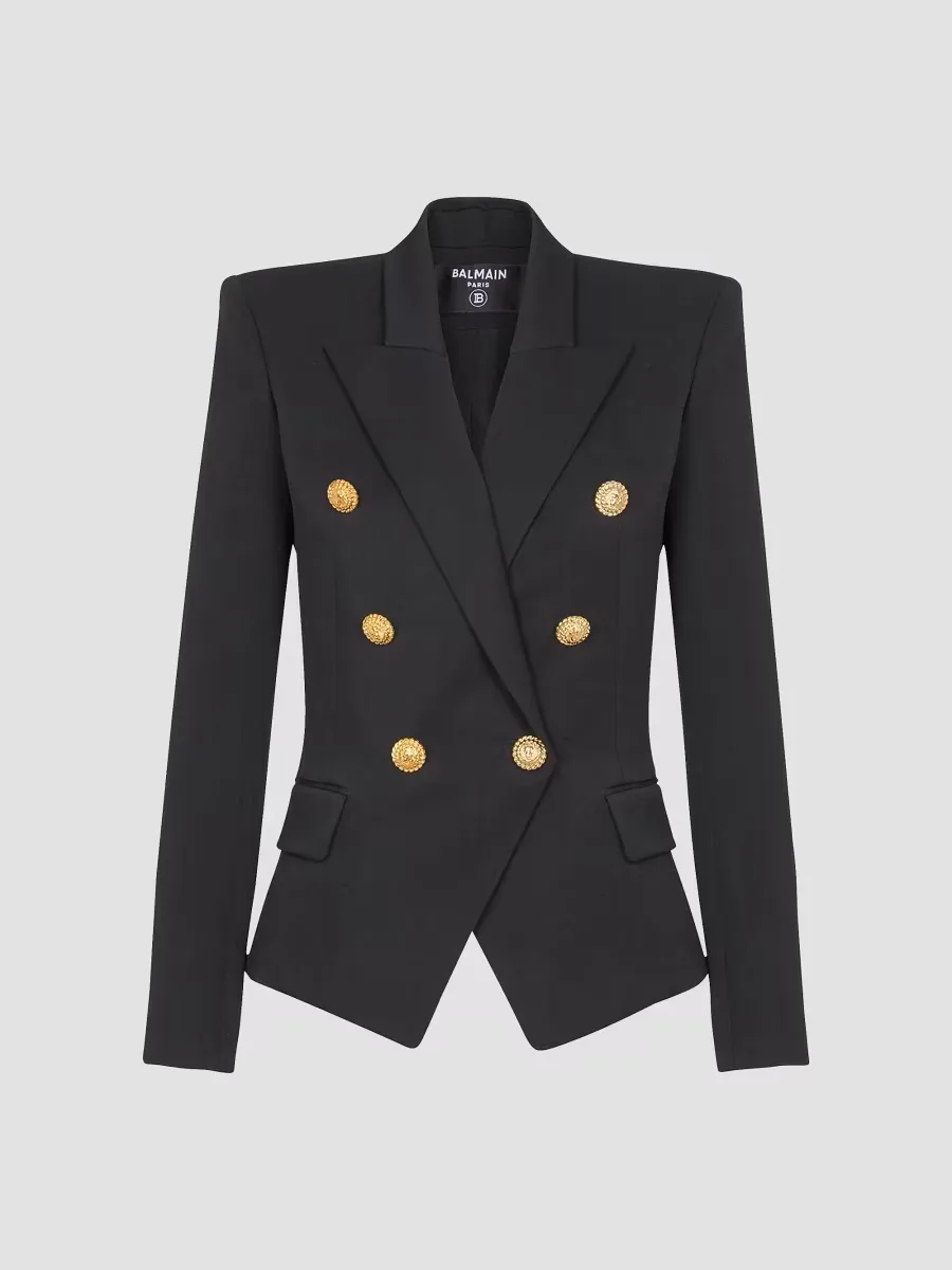Wool Double-Breasted Jacket by Balmain
