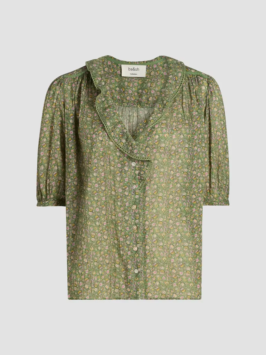 Floral Embroidered-Trim Cotton Top by ba & sh