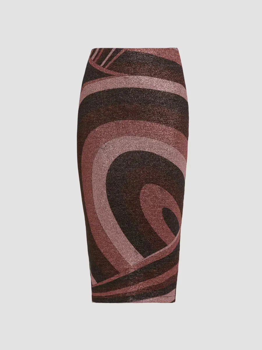 Metallic Jersey Knee-Length Skirt by Pucci
