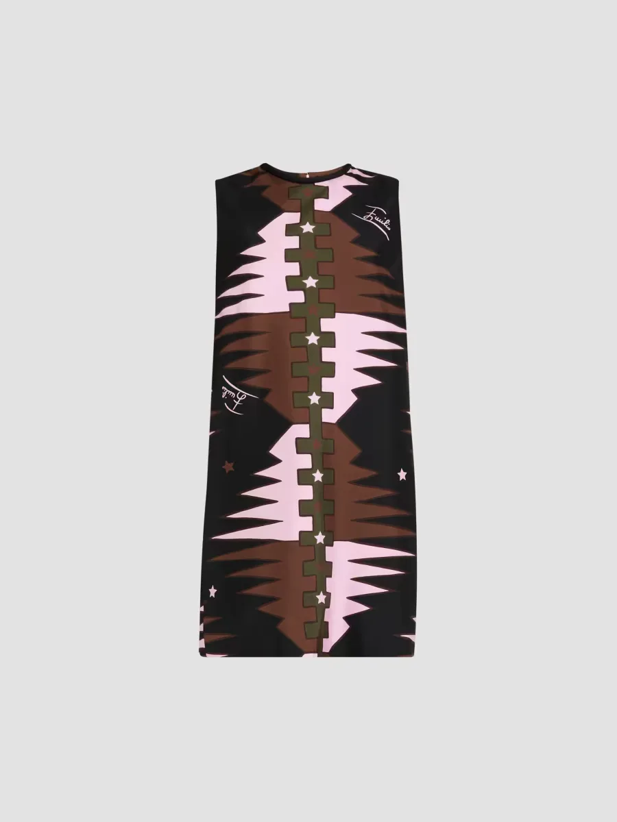 Silk Twill Shift Mini Dress by Pucci