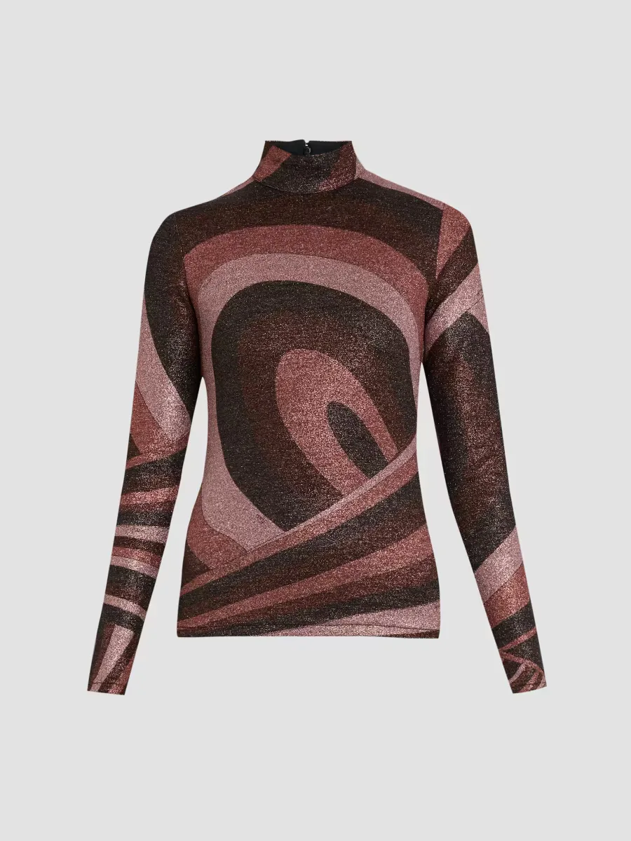 Mock Turtleneck Printed Top by Pucci