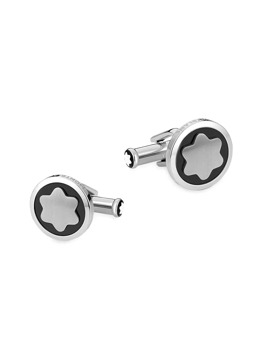 Star Stainless Steel & Onyx Cufflinks by Montblanc
