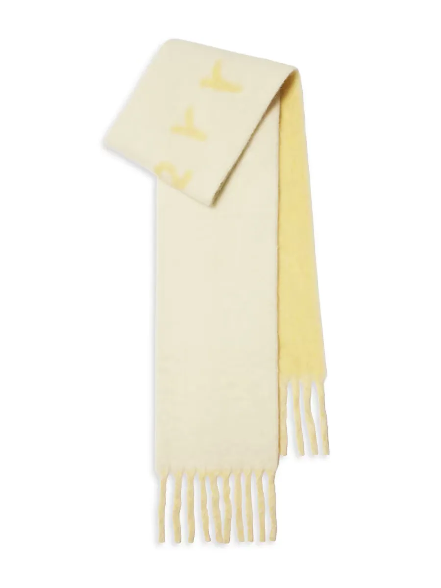 Mu Logo Alpaca-Blend Jacquard Scarf by Burberry