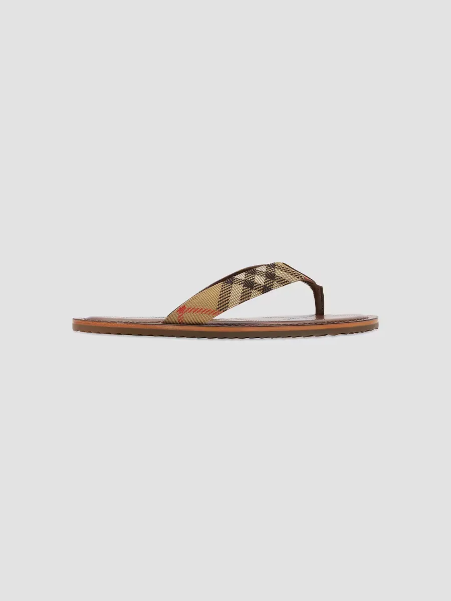 Pavillon Signature Check Sandals by Burberry